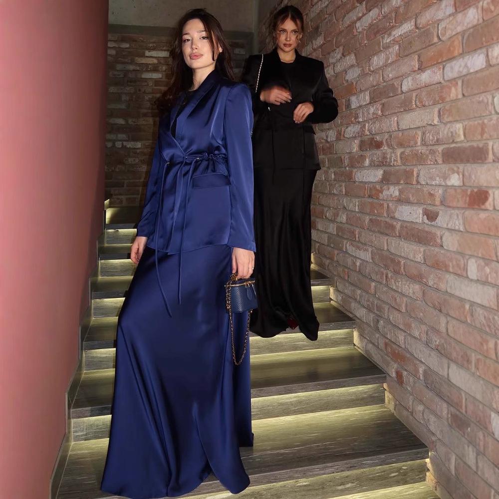 Women's Autumn Light Luxury Solid Color Suit - European & American Style