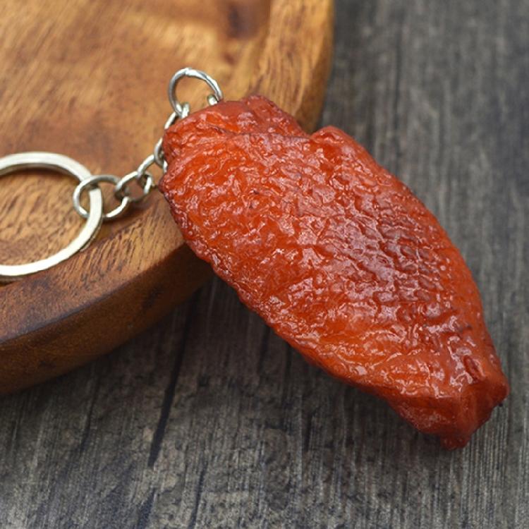 6 Pcs Chicken Wing Keyrings Decorative Keychain Car Key Chain Simulation Food Keychain Hanging Ornaments Bag Pendant