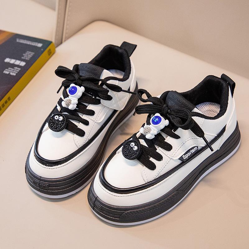 

Обувь для мальчиков, весенне-осенняя спортивная обувь, милая декоративная повседневная обувь, кожаная корейская версия на шнуровке для девочек, детская обувь 26