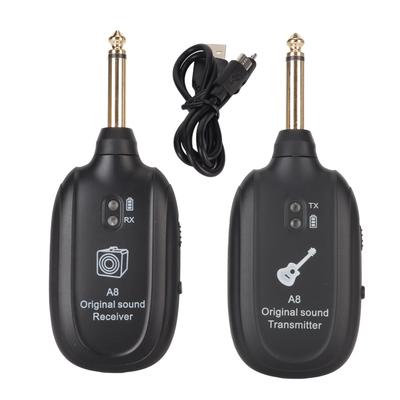Guitar Wireless System Rechargeable UHF 730MHz 4 Channels Guitar Transmitter Receiver for Guitar