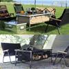 VASTLAND Outdoor Table with 90cm X 80L Storage Height Adjustment Storage, 60cm, Tan, Capacity, Foldable, 4-Stage