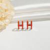 Minimalistische Stud Oorbellen met Letter H en Druipolie voor Dames Licht Luxe Mode Sieraden