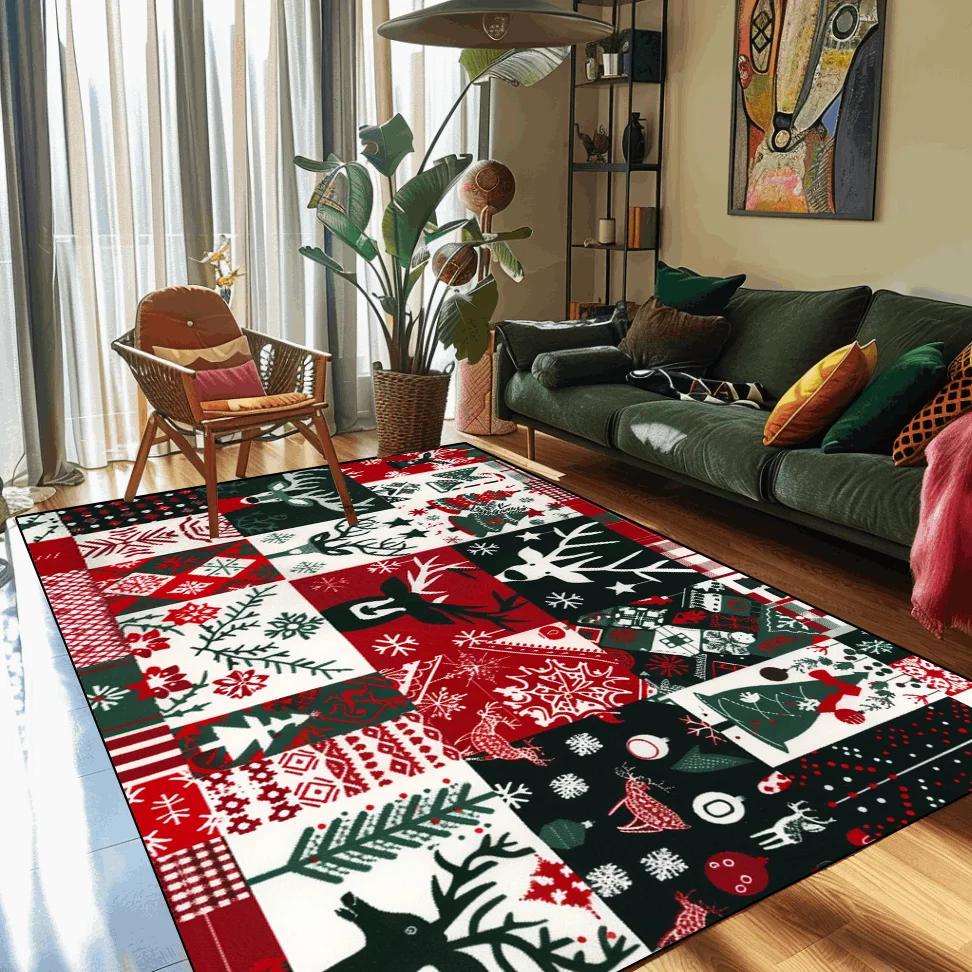 Frohe Weihnachten Willkommen Fußmatten Weihnachten Innen Heimdeko Großer Teppich Küchenmatte Kundenspezifische Teppiche für Wohnzimmer Schlafzimmer Bodenteppiche
