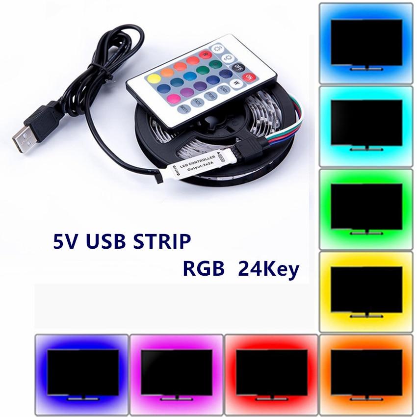 Buy RGB LED Strip Light 5V USB 60 LEDs/m 2835 SMD LED Flexible Tape ...