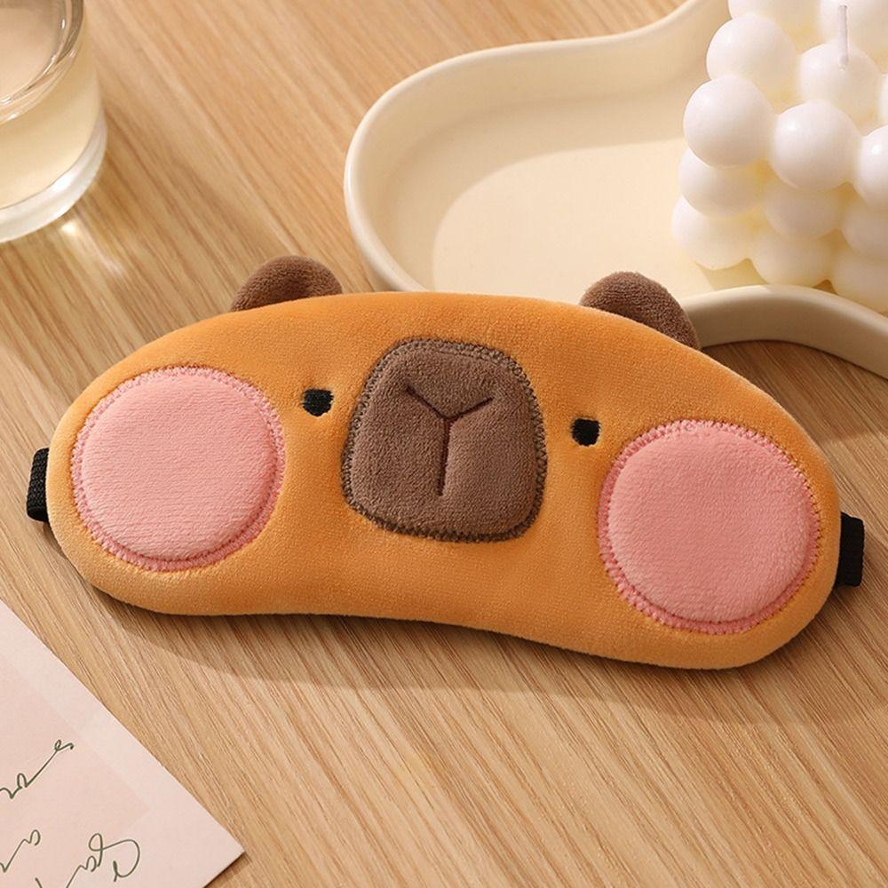 Cooler Cold Gel Kapibala Capybara Sleeping Eyepatch Breathable Plush Eye Patch  Travel Rest Relax