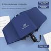 Automatic Rain & Sun Umbrella Black Coating Parasol Anti-UV 3 Folding Wind Resistant Auto Luxury Big Windproof Women Men 8Ribs