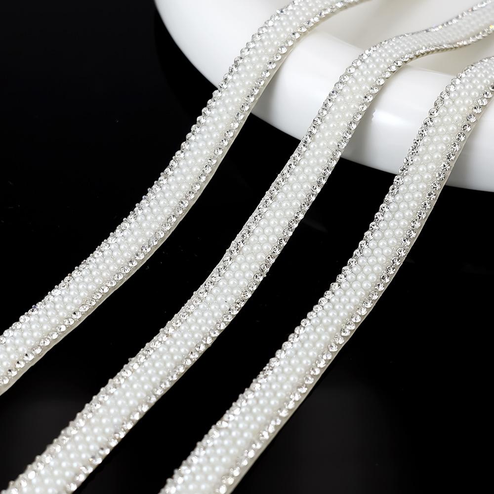 

1Roll Self Adhesive Artificial Pearl Rhinestone Sticker Diamond Trim Ribbon DIY Crafts For Sewing Car Phone Decoration Sticker 90cm белый