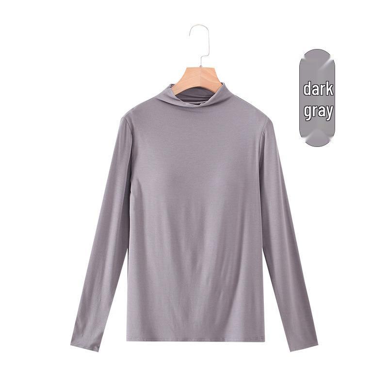 Modal Long-Sleeve Women's Base Shirt with Chest Pads, No Underwire, Integrated Cup, Autumn/Winter Outerwear & Sleepwear