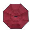 Dvouvrstvý deštník s rukojetí ve tvaru C, skládací, obrácený, větruodolný