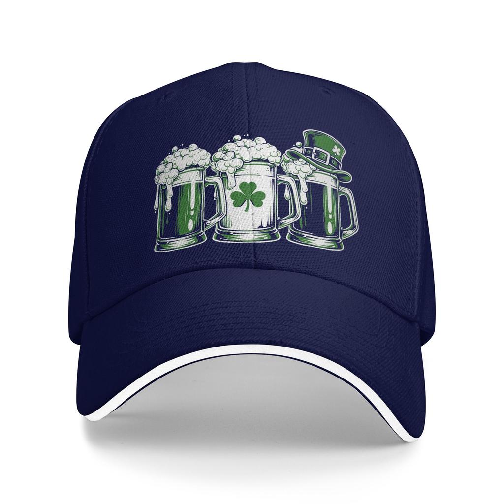 Women Unisex Irish Beer Ireland Flag Saint Patricks Day Outdoor Hat Sun Baseball Caps Casual Baseball Cap Sunscreen Hats