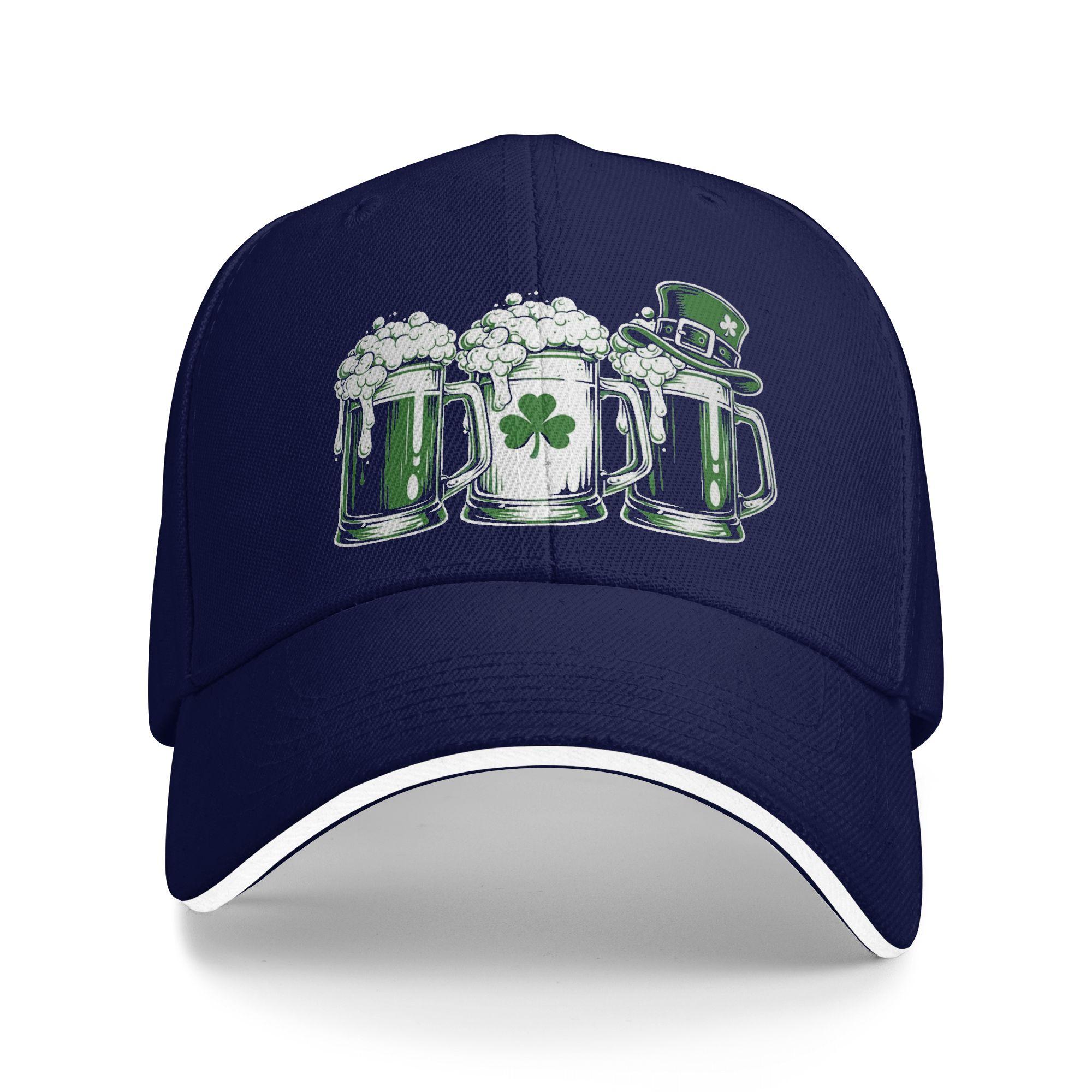 

Women Unisex Irish Beer Ireland Flag Saint Patricks Day Outdoor Hat Sun Baseball Caps Casual Baseball Cap Sunscreen Hats One Size