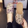 Four Seasons National Style Flax Cool Slippers Couples Breathable Home Use Flat Soft Sole Men's and Women's Confinement Baotou  Confinement Shoes