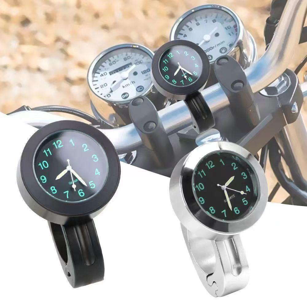 Waterproof Motorcycle Quartz Watch Aluminum Housing Luminous Clock Scooter Application