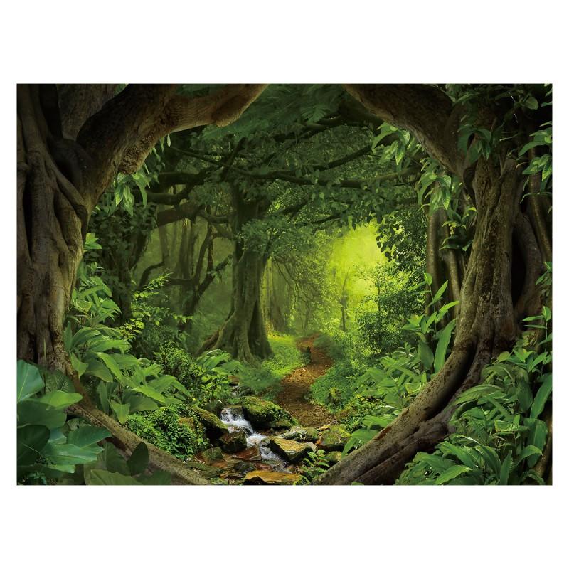 Tropical Rainforest Wall Tapestry Yoga Studio Bedroom Living Room Decor Green Jungle Scene Hanging Art Print