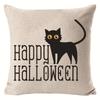 New Halloween Pillow Cartoon Cat Linen Printed Pillow Cover Nordic Funny Decorative Cushion