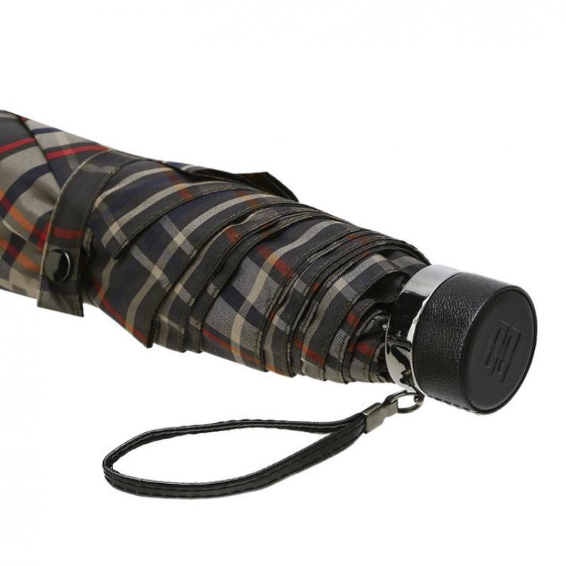 Daks Brown Sepia Check 3 Fold Umbrella Dbum4e833s2