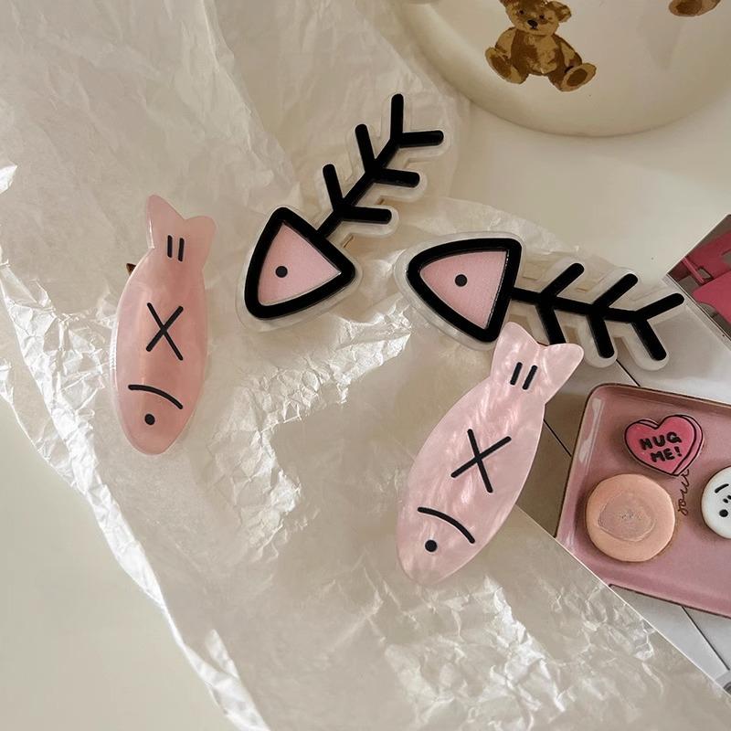 2 Stück/Los Damen Süße Niedliche Haaraccessoires Rosa Kleiner Fisch Haarspange Kinder Haarspangen Seite Entenschnabelspangen Mädchen Kopfschmuck