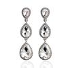 Teardrop Rhinestone Geometric Dangle Earrings for Women - Shiny Korean Fashion Jewelry
