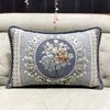 European Style Sofa Cushion Exquisite Jacquard Embroidered Pillow Detachable Washable Lace Zipper Jacket Household Waist Protection Square Backrest