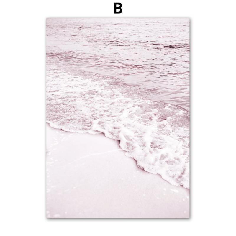 Purple Sea Beach Bird Reed Rose Cactus Wall Art Canvas Painting Posters And Prints Hotel Bar Wall Pictures for Living Room Decor