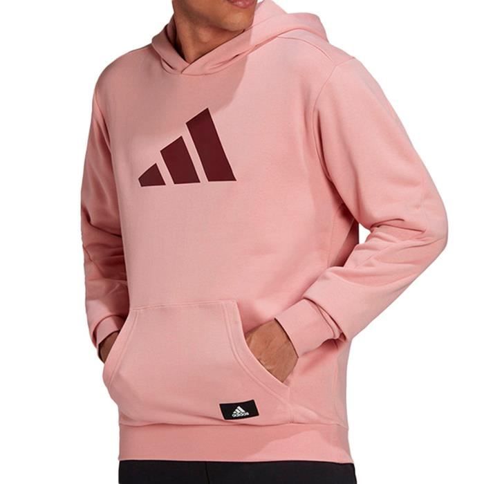 Sweat Homme Adidas M Fi 3bar Oh - Rose - Coupe régulière - French Terry - Poche kangourou