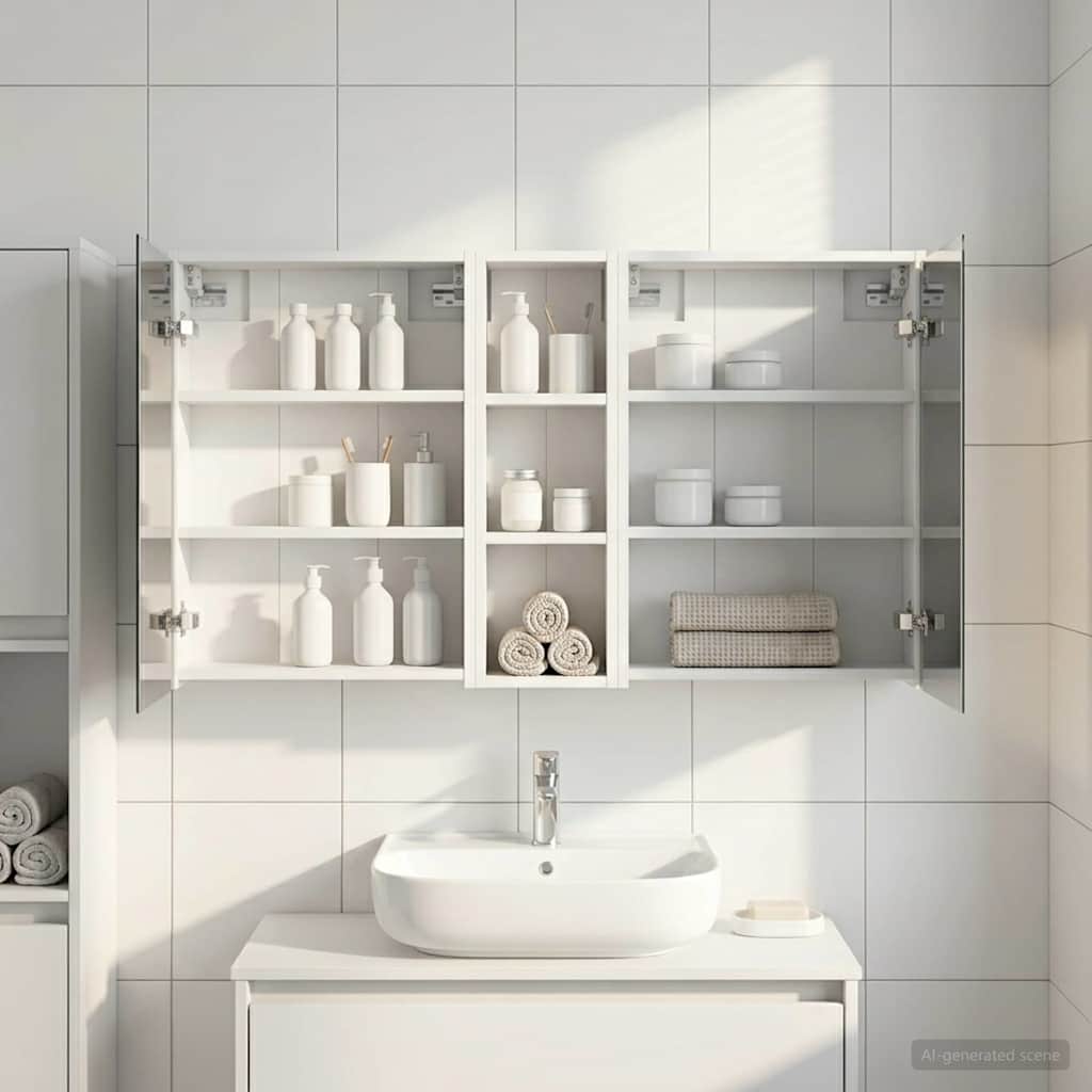 Bathroom Cabinet Set 3 Pcs 106 X 16 X 62.5 Cm Engineered Wood