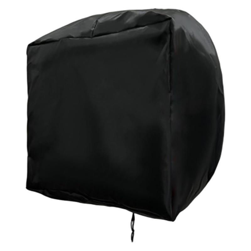 Outdoor Wall Charging Unit Cover, Black Cloth Cover for Rain Dust Contact Around a Residential Dock Housing Shell Near Garage Entry Space