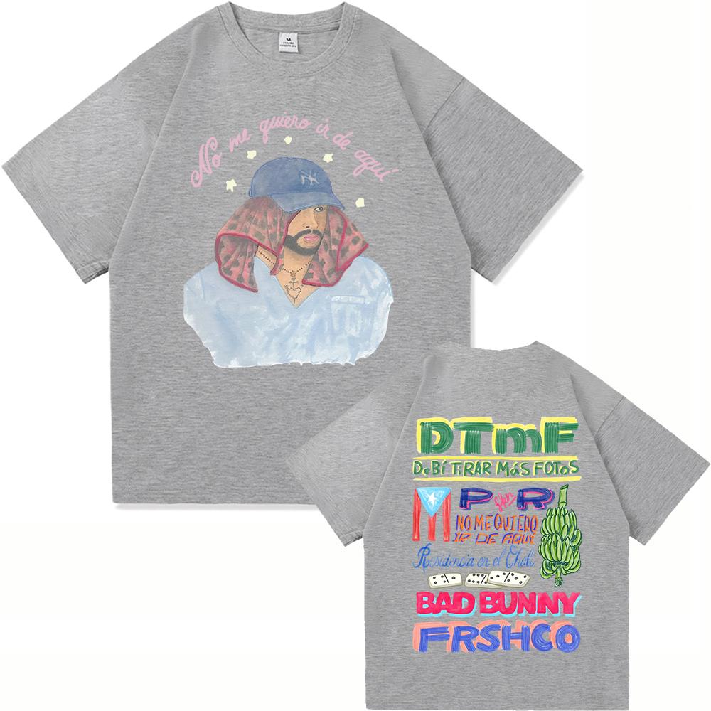Bad Bunny DTMF Residencia Tour T Shirt Fashion Men DeBÍ TiRAR MáS FOToS Tshirt Unisex Vintage Bad Bunny Black Boxing Tees Shirts
