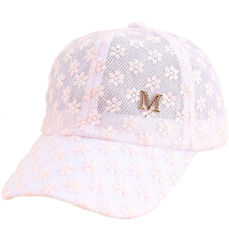 

Hot Sale Y2K Women Lace M Letter Sunscreen Breathable Cap Female Outdoor Adjustable Streetwear Summer Trucker Hat 54cm-60cm розовый