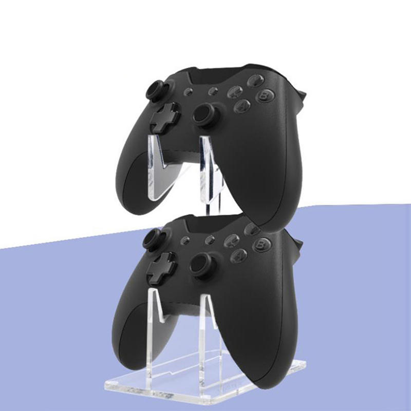 Game Handle Display Stand With Headphone Holder Clear 2 Layer Gaming Accessories Organizer Storage Rack For 1/2 Controllers PS5 PS4 Controller Stand