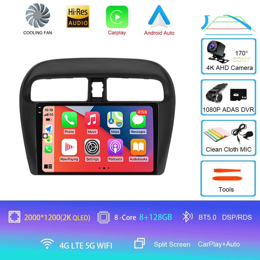 Android14 Car Radio For Mitsubishi Mirage Attrage 2012 - 2018 Multimedia Video Player Stereo GPS Navigation 5G WIFI DSP Carplay