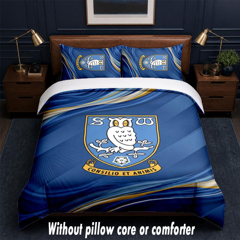 Sheffield Wednesday Design Bed Bedding Set 1 Duvet Cover + 2 Pillowcases Soft Breathable Household Bed Linens