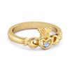 Moonstone Claddagh Irish Heritage Symbol Ring - 925 Sterling Silver Gold Vermeil