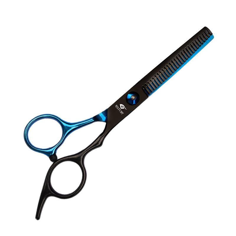 Pro Barber Blue-Black Stainless Steel Thinning Scissors for Hair Salon Stylists