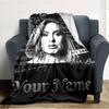 Name Custom Adele Print Flannel Blanket High Quality Warm Comfortable Cover for All Seasons Perfect for Gifts Home Decor
