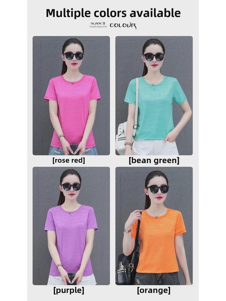 Women's 2025 Summer Ice Silk Quick-Dry Short-Sleeved Sports T-Shirt