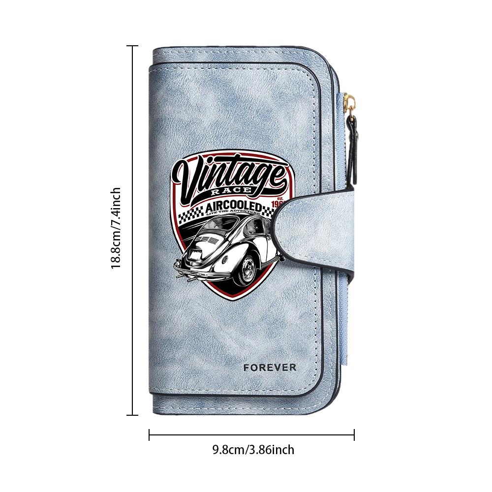 Vintage Race Car Printed Wallet Fashion Portable Durable Multi Card Slot Purse