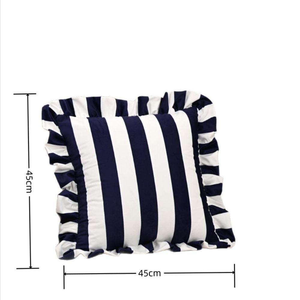 New Striped Pillow Case Cover Lotus Leaf Skirt Edge Velvet Pillowcase Home Decor Soft Bedding Pillow Cover Couch Bedroom