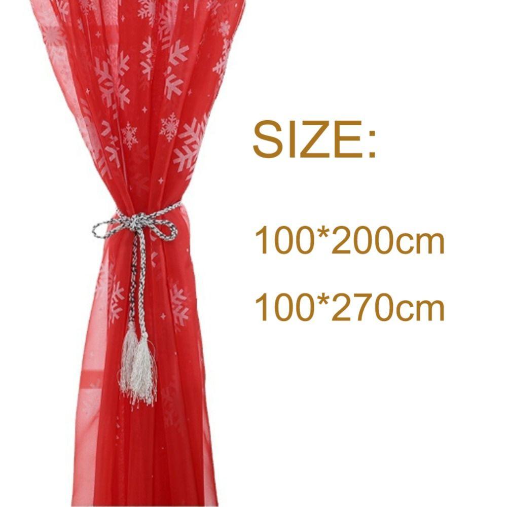 Translucent Tulle Curtain Gauze Transparent Curtain Soft Snowflake Sheer Curtains Living Room