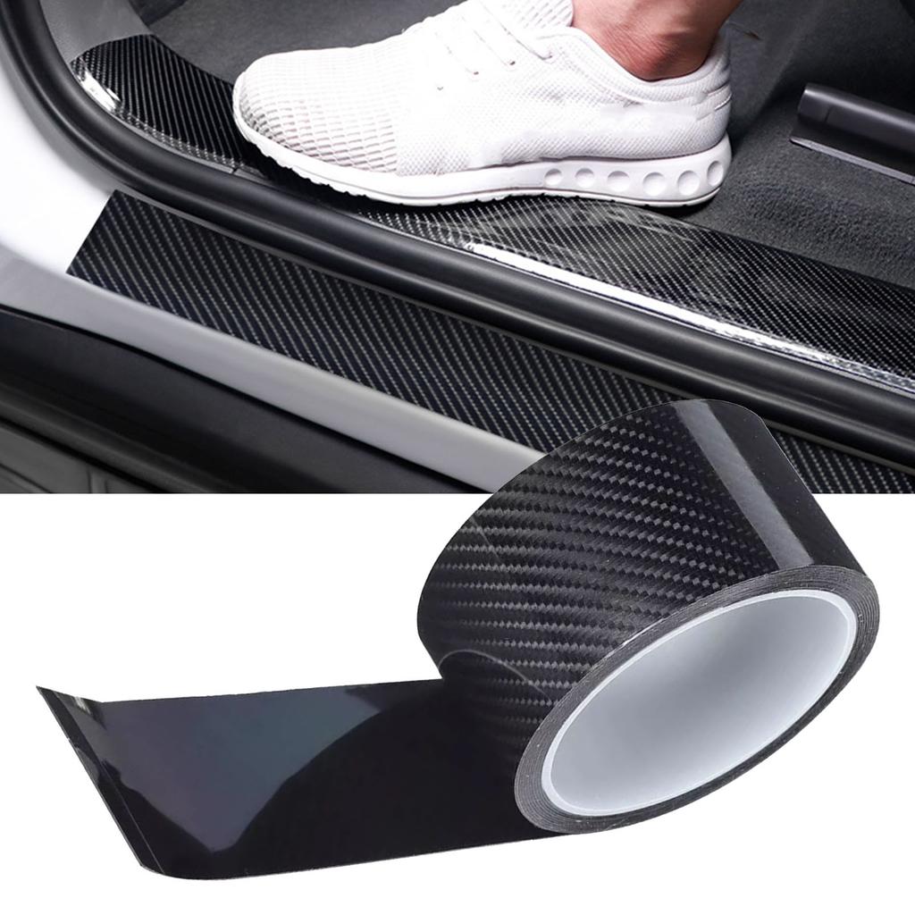 Door Sill Guard Scratch Free Acrylic Carbon Fiber Style Door Edge Protection Film Universal for Car