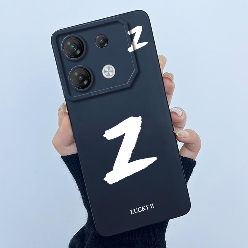 For Infinix GT 10 Pro X6739 Phone Case Lucky Initial Letter Matte Soft Silicone Shell For InfinixGT 10Pro GT10 Pro Cover Casing