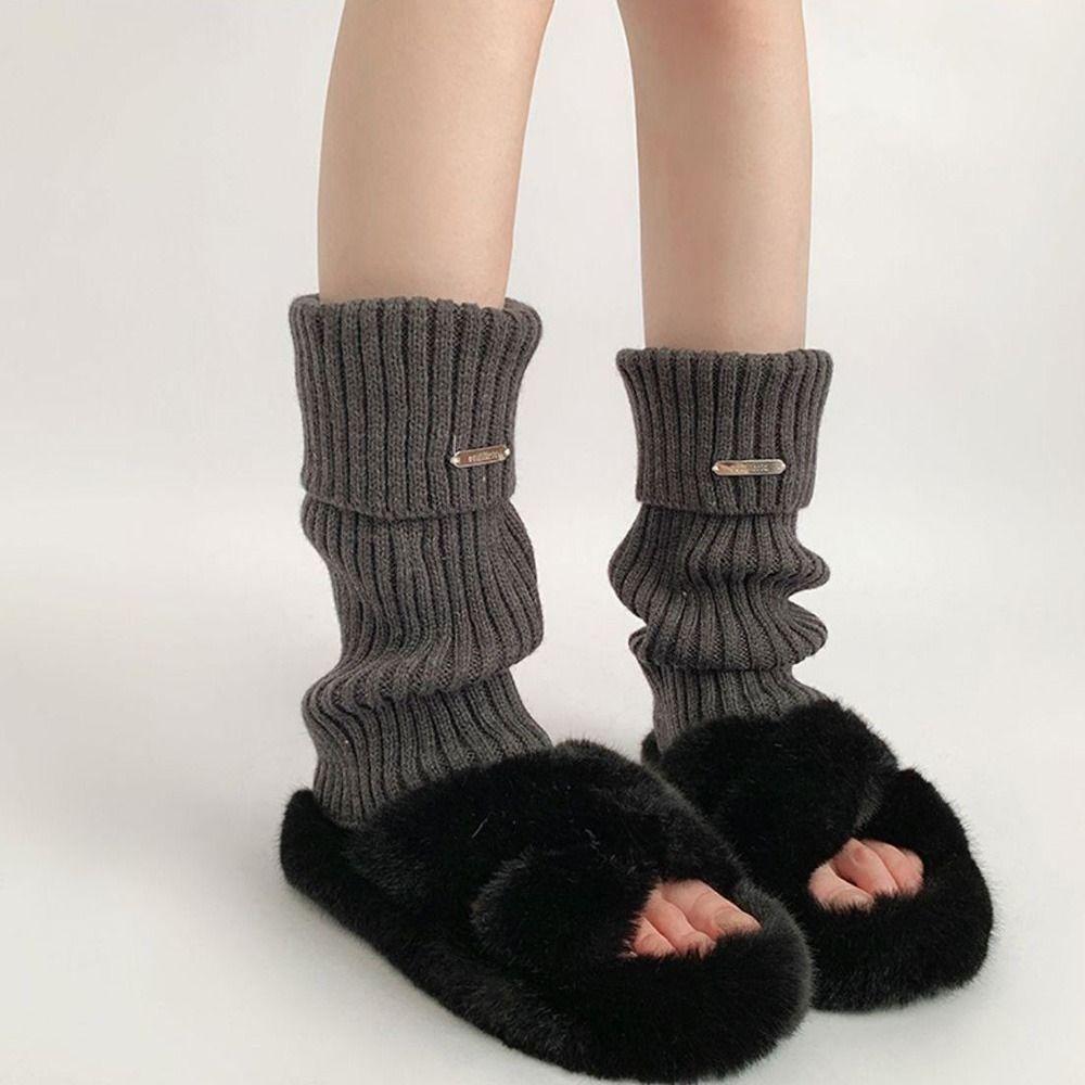 Y2K Knitted Foot Cover JK Bow Leg Warmers Foot Cover Lolita Boots Cover  Streetwear