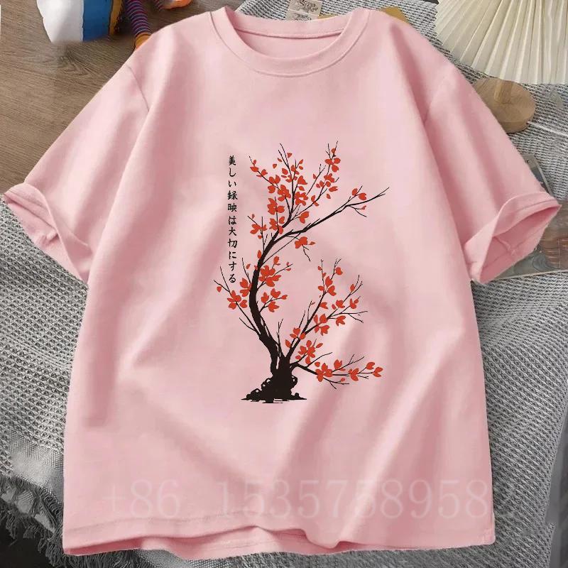 Kirschgrafik Druck T-Shirts Herren Baumwoll-T-Shirt Unisex Kurzarm-T-Shirt Oberteile Übergroße T-Shirts Sommerkleidung