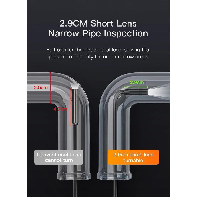 Endoscope Camera with 4.3 Inch IPS HD Screen Borescope Camera HD1080P with 8LED Lights IP67 Waterproof Inspection Camera for Car