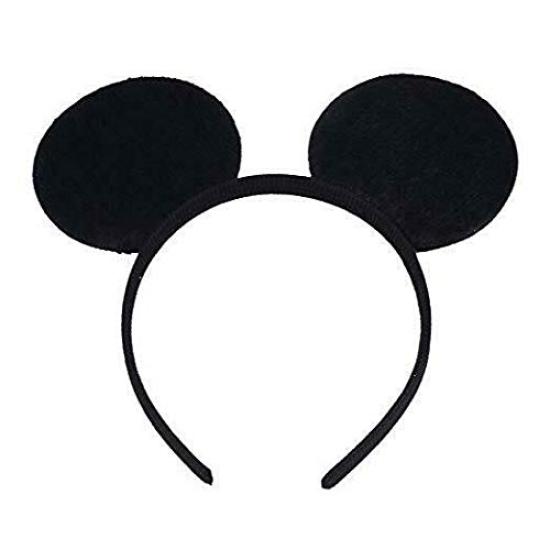 YOVEKAT 24 Mickey Minnie Mouse Costume Deluxe Fabric Ears Headband White Polka Dot Set for Boys Girls Birthday Party Hair Accessories Baby Shower Head