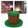 Christmas Hat Top Hat New Year Festive Green Stripes  Christmas Party