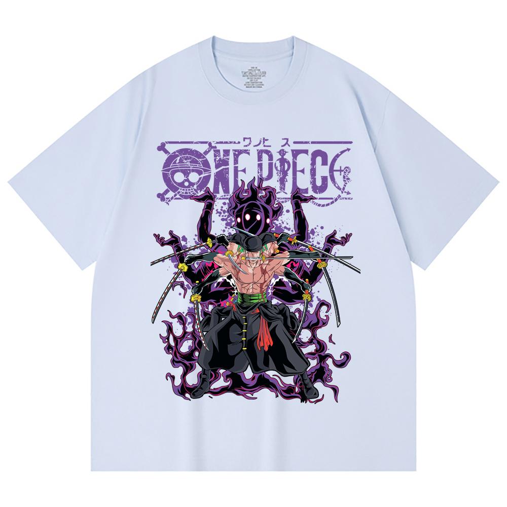 230 Gsm 100% Cotton One Piece V65 Zoro Print Unisex Heavy Cotton T Shirt