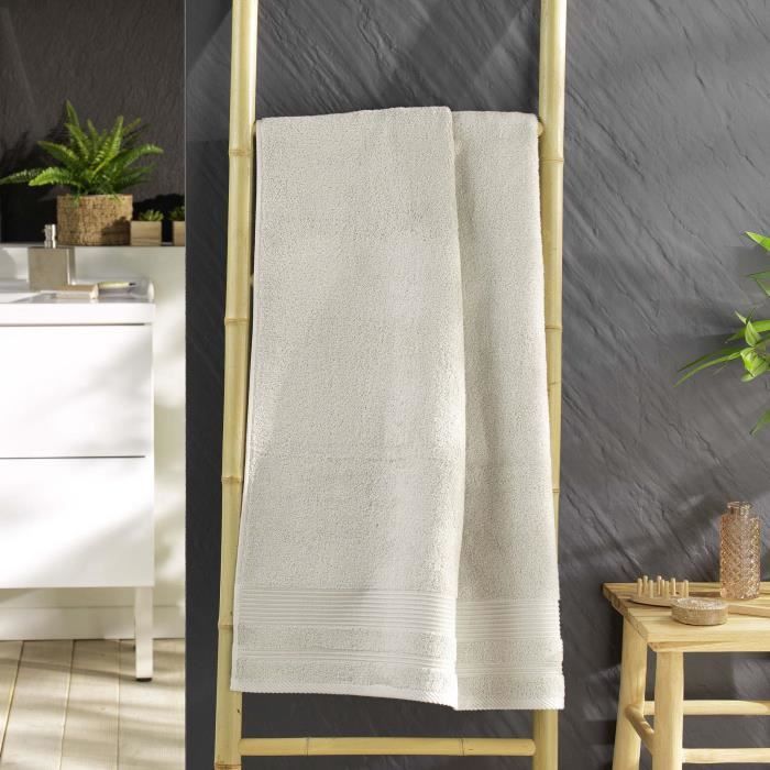 Serviette De Douche - Tendresse Lin - 70 X 130 Cm - 100% Coton - Beige