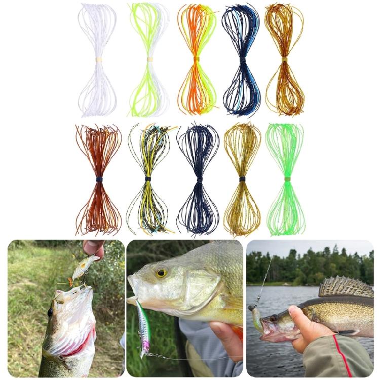 Fishing Jig Baits Skirts DIY Squid Jig Baits Accessories Colorful Silicone Jig Skirts Fishing Lures Skirt Replacements