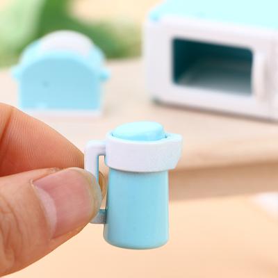 1Set 1:12 Puppenhaus Mini Mikrowelle Brot Maker Wasserkocher Kit Küche Kochgeschirr Spielzeug